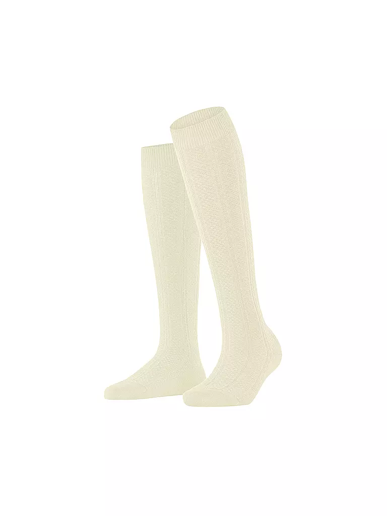 FALKE | Kniestrümpfe NEEDLEPOINT offwhite | olive