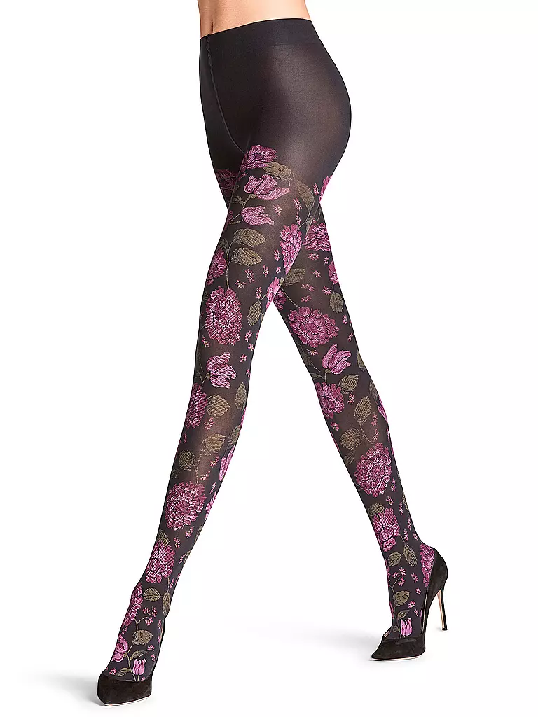 FALKE | Modestrumpfhose IVY GARDEN black | schwarz