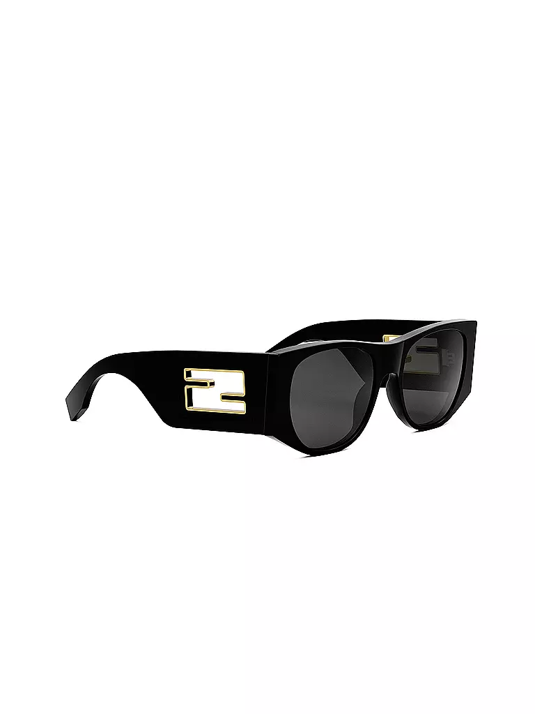 FENDI | Baguette schwarze ovale Sonnenbrille | schwarz