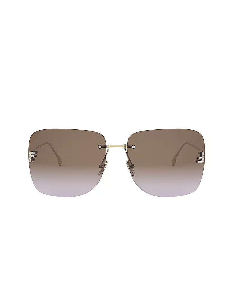 FENDI | FENDI First Crystal gelbe eckige Sonnenbrille | gold