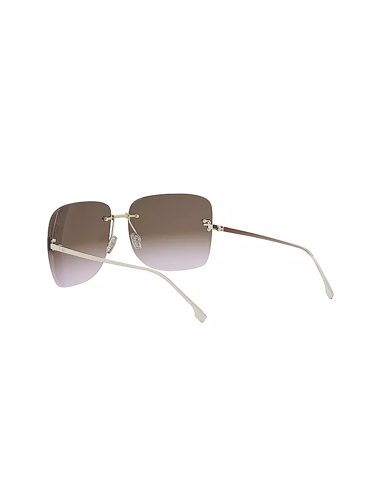 FENDI | FENDI First Crystal gelbe eckige Sonnenbrille | gold