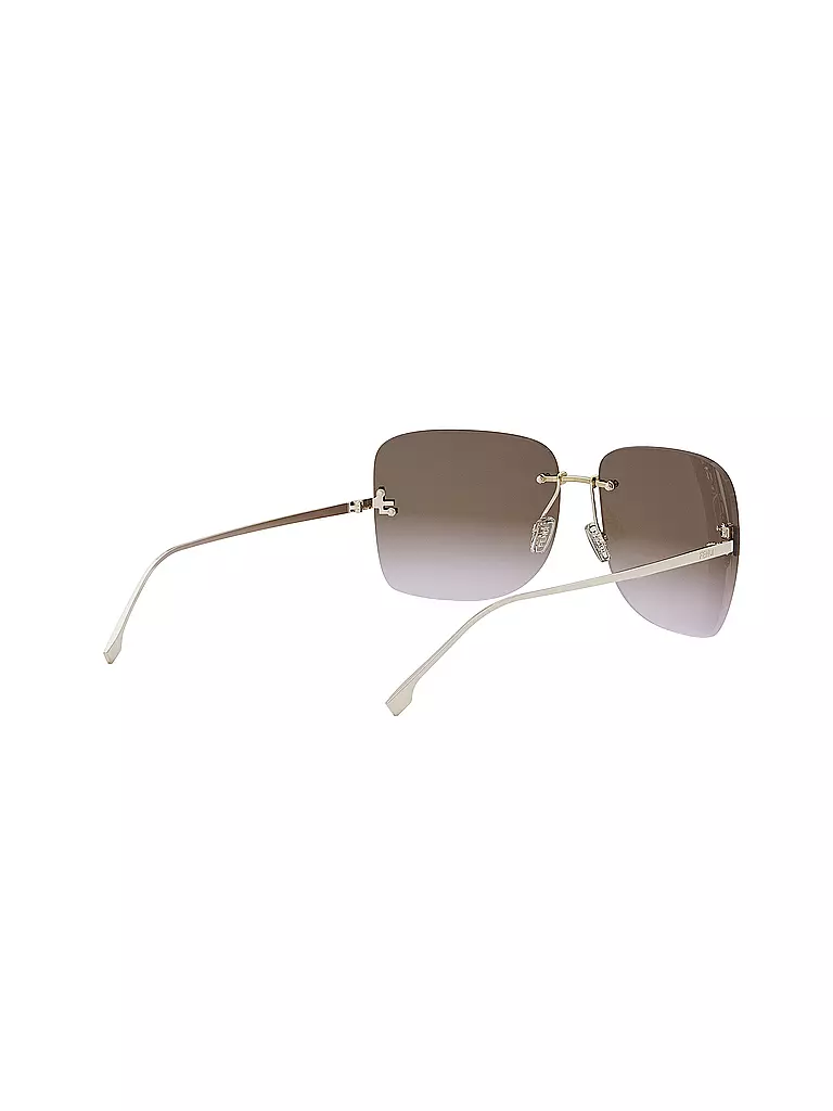 FENDI | FENDI First Crystal gelbe eckige Sonnenbrille | gold