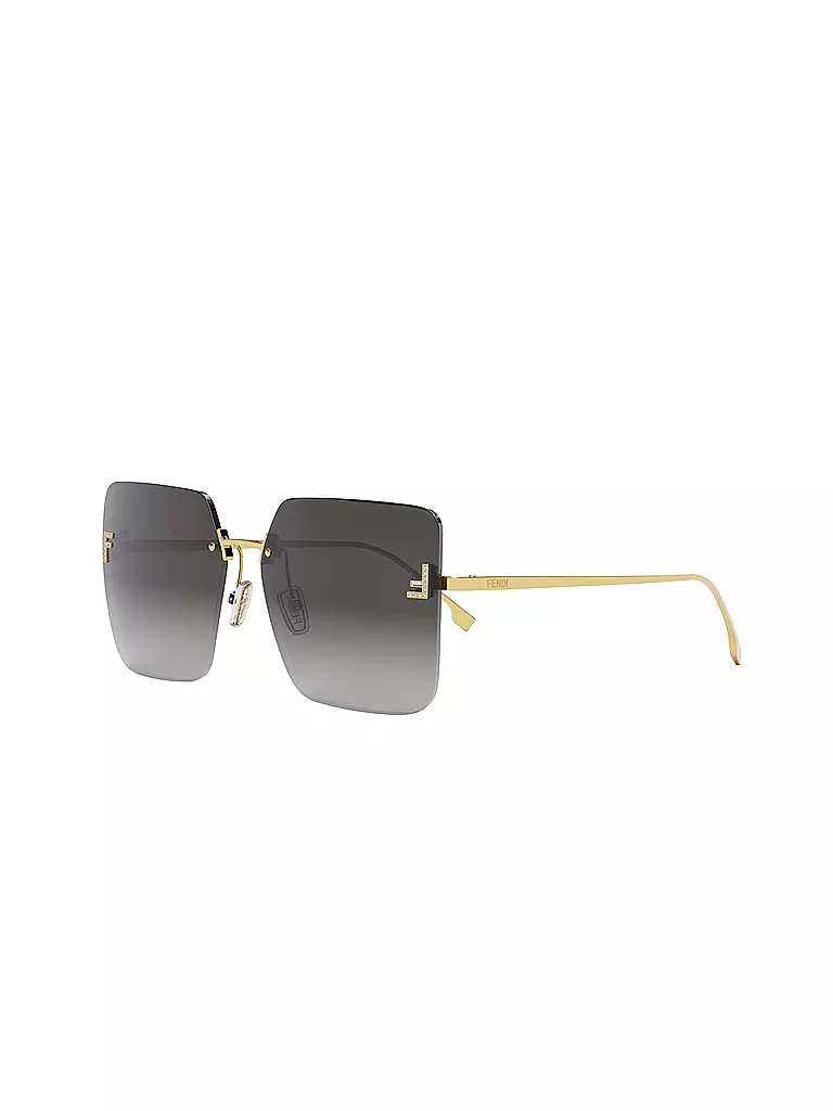 FENDI | FENDI First Crystal goldene eckige Sonnenbrille | gold