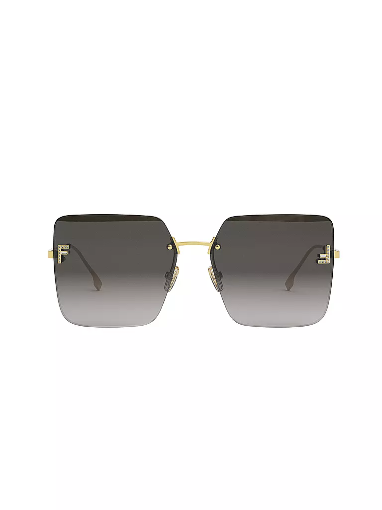 FENDI | FENDI First Crystal goldene eckige Sonnenbrille | gold