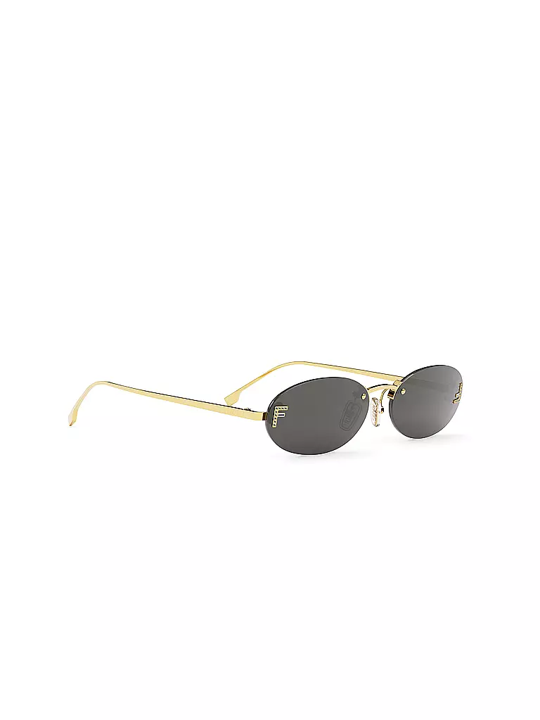 FENDI | FENDI First Crystal goldene ovale Sonnenbrille | gold