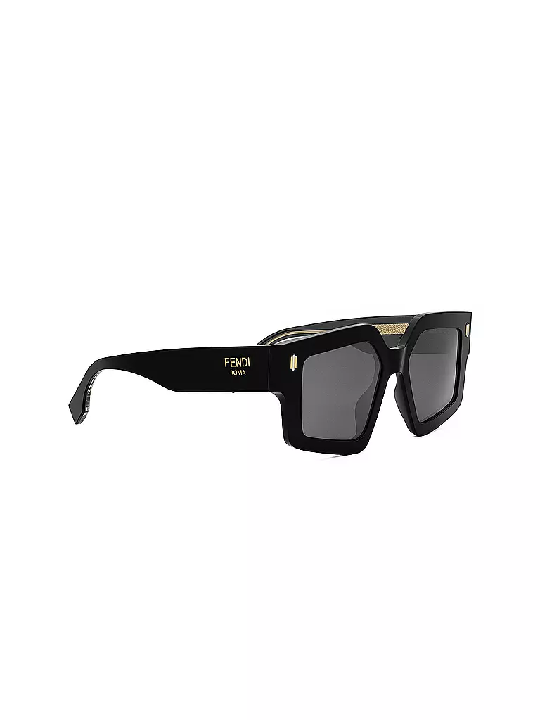 FENDI | FENDI Roma schwarze eckige Sonnenbrille  | schwarz