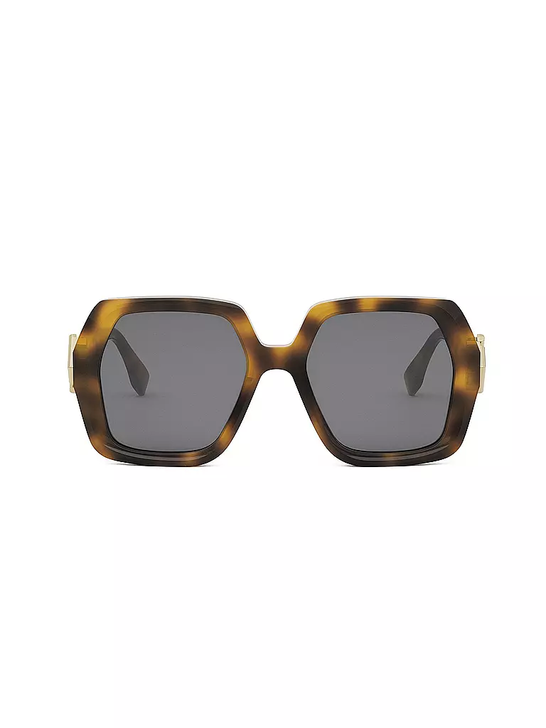 FENDI | FF Diamonds havanabraune eckige Sonnenbrille  | braun