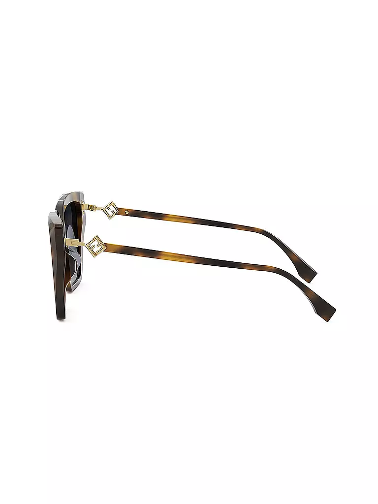 FENDI | FF Diamonds havanabraune eckige Sonnenbrille  | braun