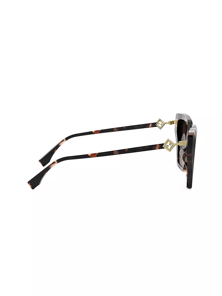 FENDI | FF Diamonds havanabraune eckige Sonnenbrille  | braun