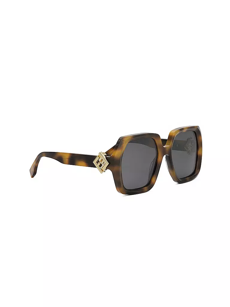 FENDI | FF Diamonds havanabraune eckige Sonnenbrille  | braun