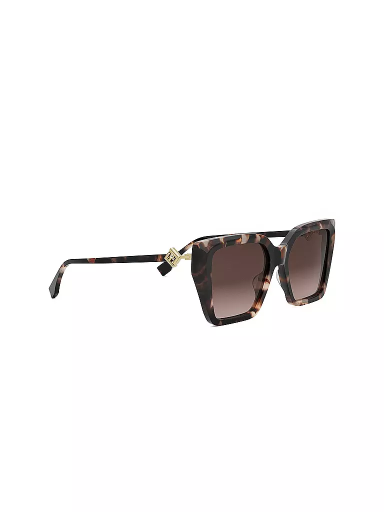 FENDI | FF Diamonds havanabraune eckige Sonnenbrille  | braun