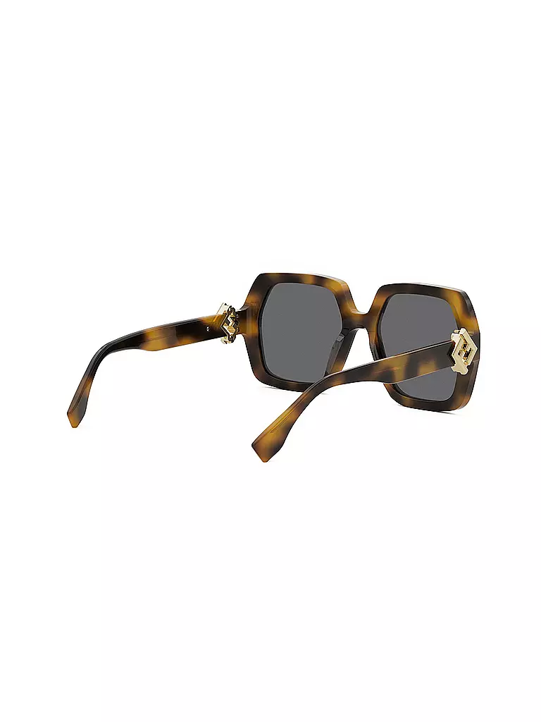 FENDI | FF Diamonds havanabraune eckige Sonnenbrille | olive