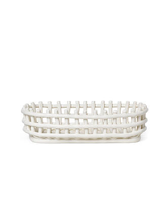 FERM LIVING | Brotkorb - Ceramic Basket - Oval 30x15cm Offwhite