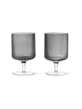 FERM LIVING | Weinglas 2er Set Ripple Clear