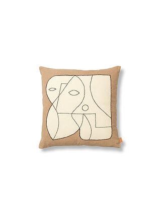 FERM LIVING | Kissen FIGURE CUSHION 50x50 Taupe White 