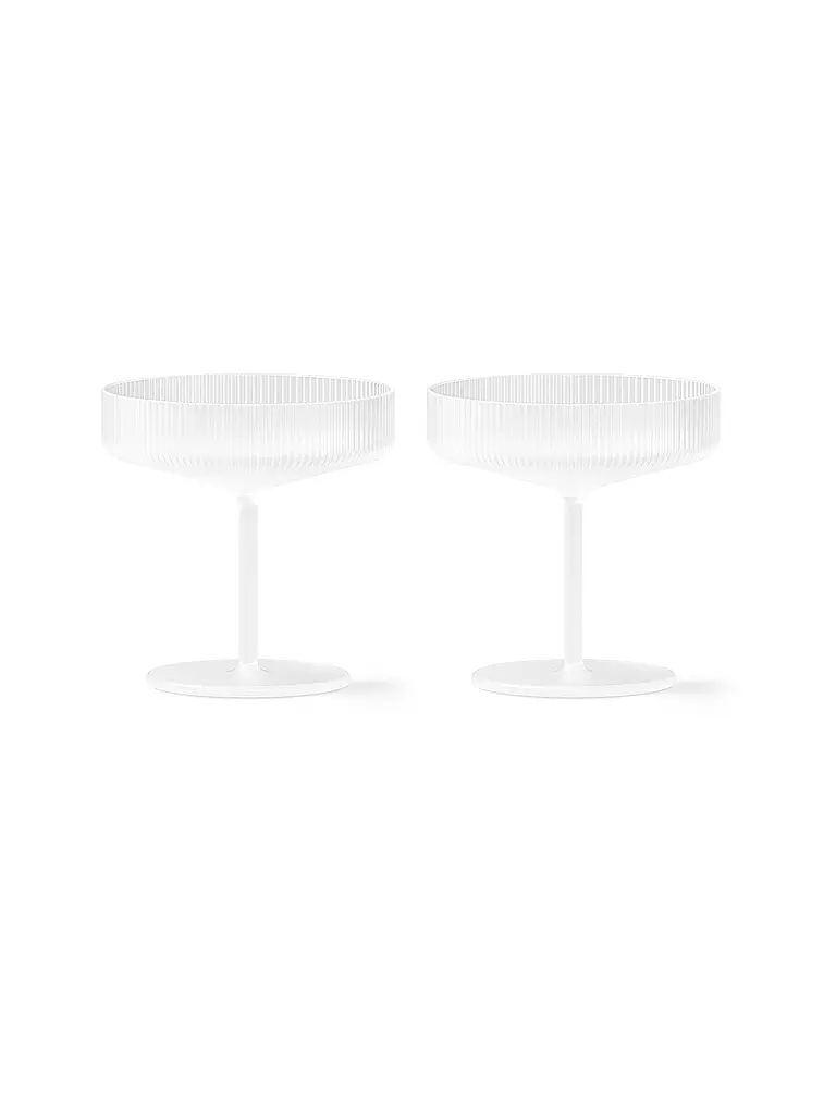 FERM LIVING | Champagnerschalen 2er Set RIPPLE Forest | weiss