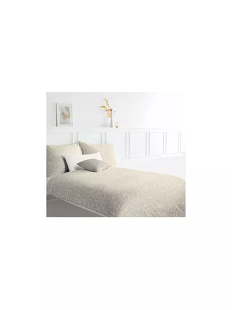 FLEURESSE | Damast Bettwäsche OPAL 2x70x90cm/200x200cm Creme | creme