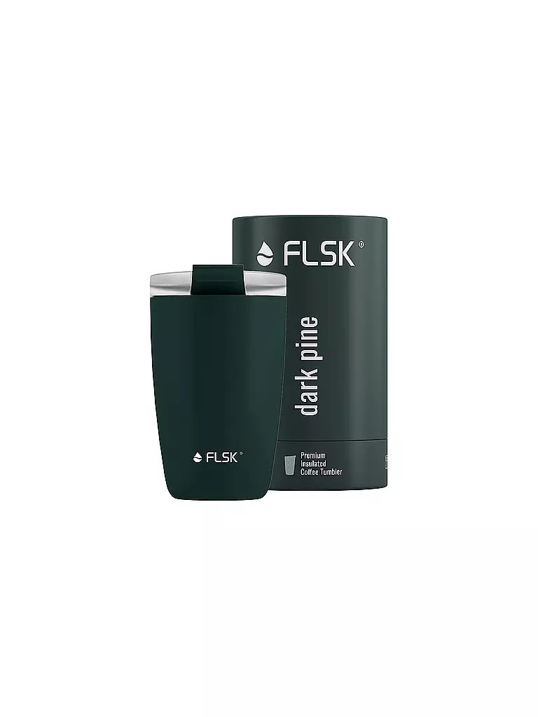 FLSK | Isolierbecher - Thermosbecher CUP Coffee to go-Becher 0,35l Dark Pine  | dunkelgrün