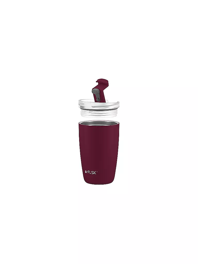 FLSK | Isolierbecher - Thermosbecher CUP Coffee to go-Becher 0,35l Winterberry  | dunkelrot