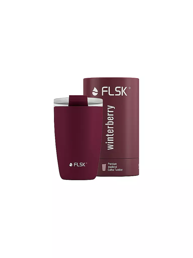 FLSK | Isolierbecher - Thermosbecher CUP Coffee to go-Becher 0,35l Winterberry  | dunkelrot