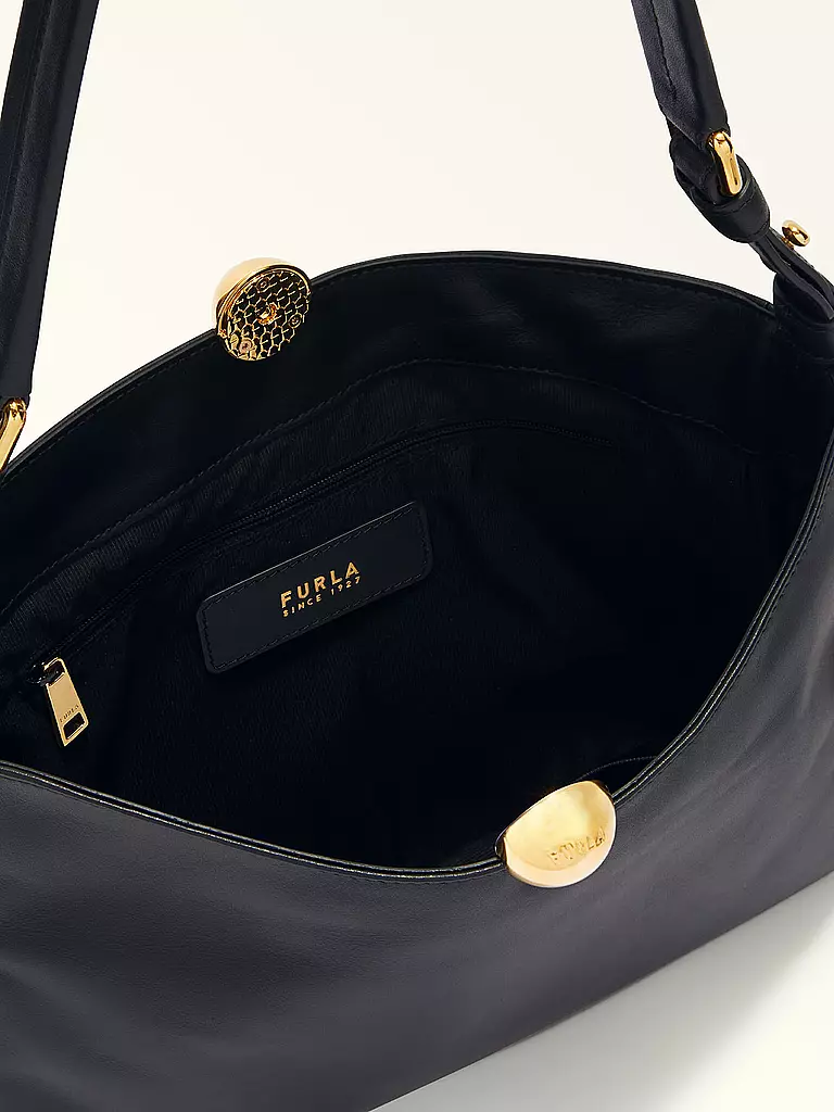 FURLA | Ledertasche - Schultertasche SFERA SOFT Medium | schwarz