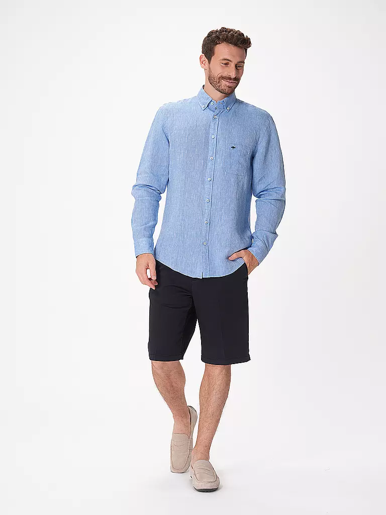 FYNCH HATTON | Leinenhemd Casual Fit | blau