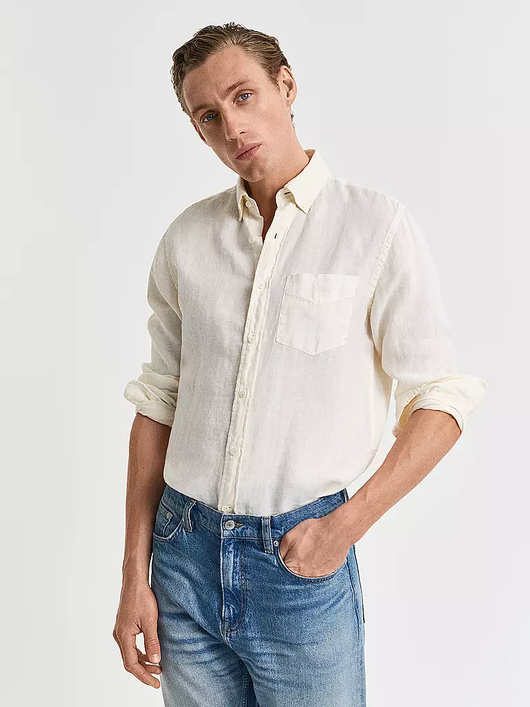 GANT | Leinenhemd Regular Fit  | creme