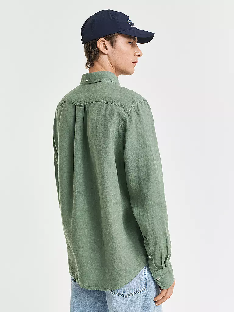 GANT | Leinenhemd Regular Fit  | olive