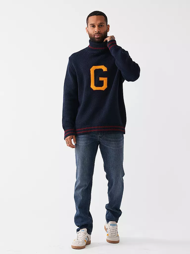 GANT | Rollkragenpullover G-LOGO | dunkelblau