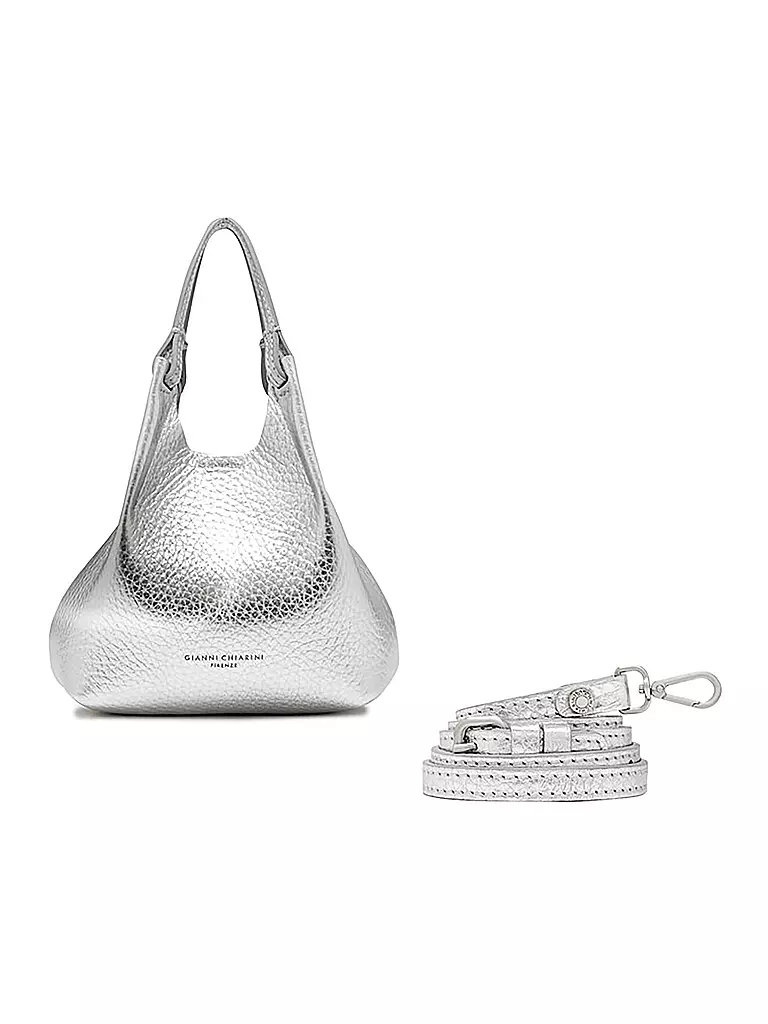 GIANNI CHIARINI | Ledertasche - Hobo Bag DUA Small | silber