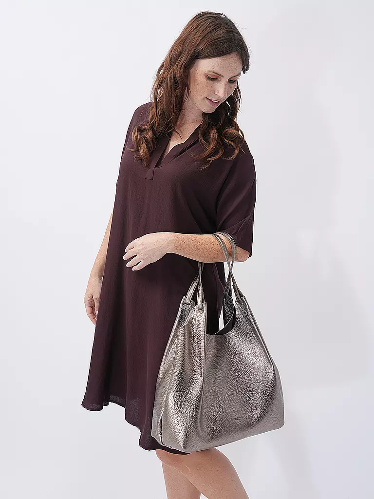 GIANNI CHIARINI | Ledertasche - Hobo Bag DUA | silber