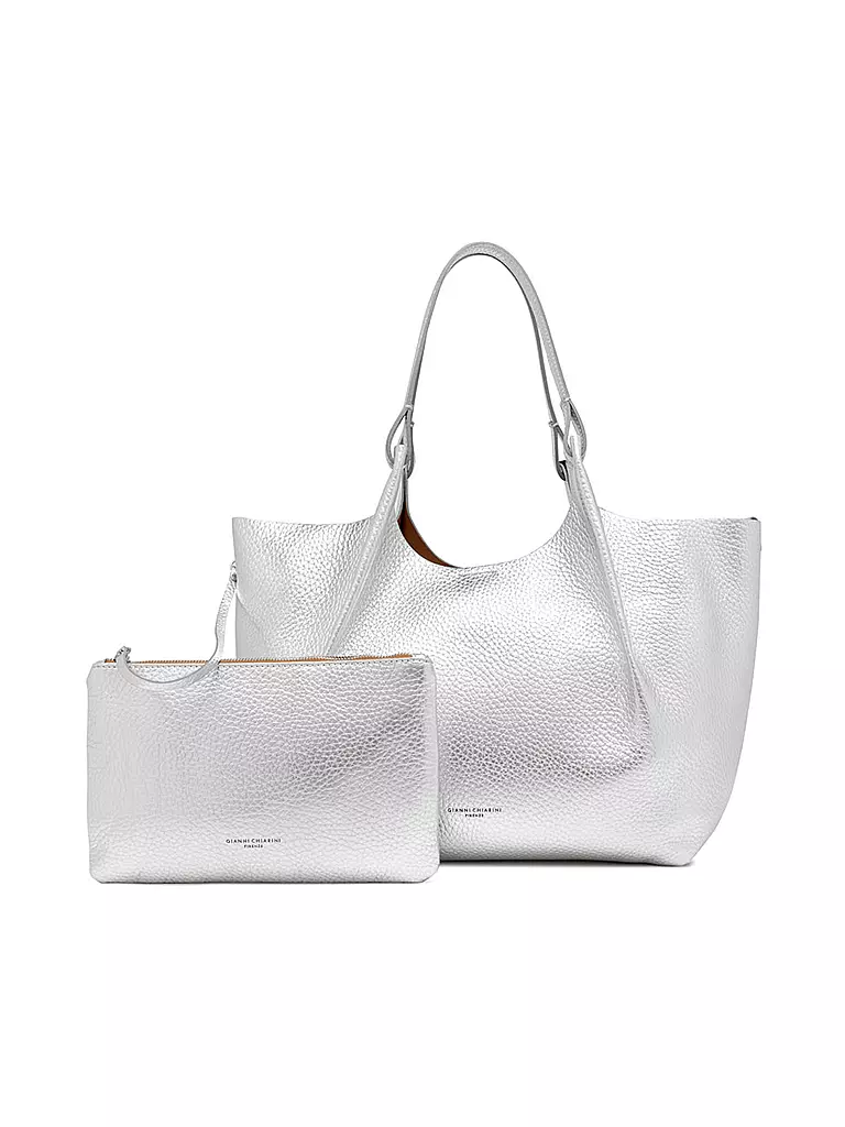 GIANNI CHIARINI | Ledertasche - Hobo Bag DUA | silber