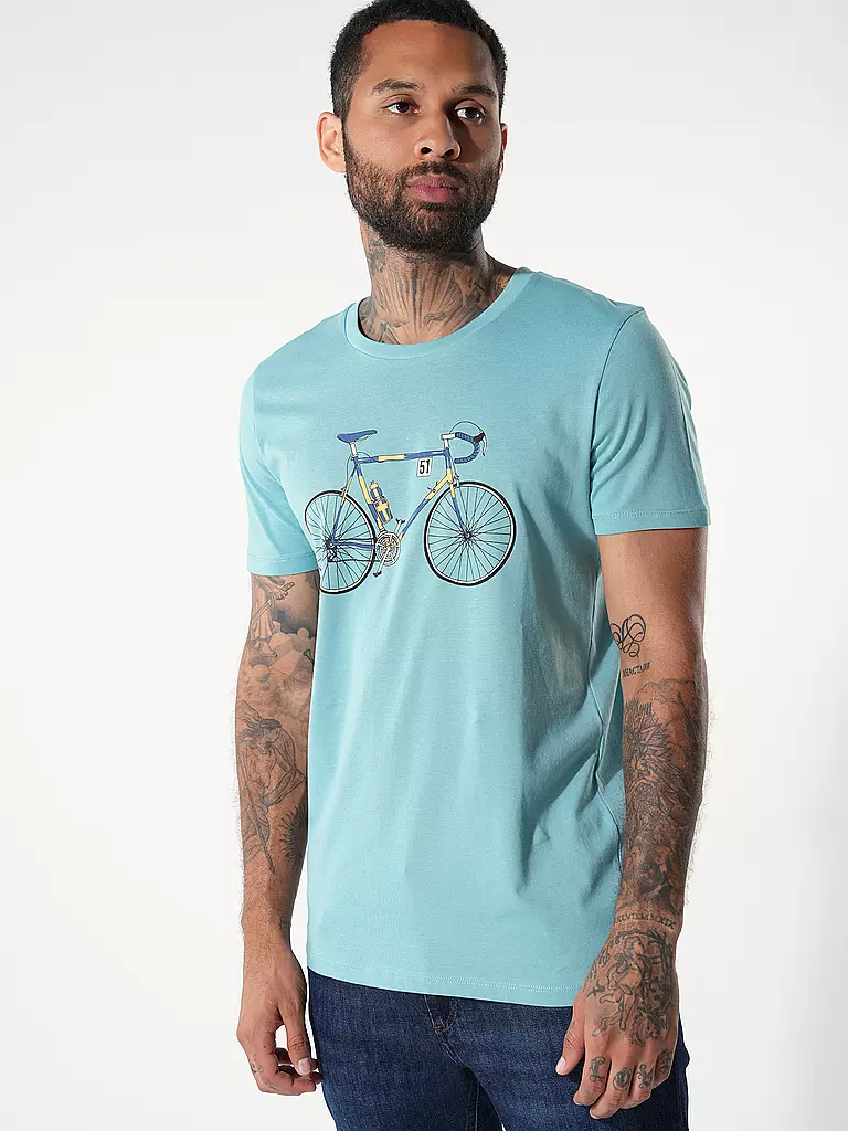 GREENBOMB | T-Shirt GUIDE BIKE KNUT | blau