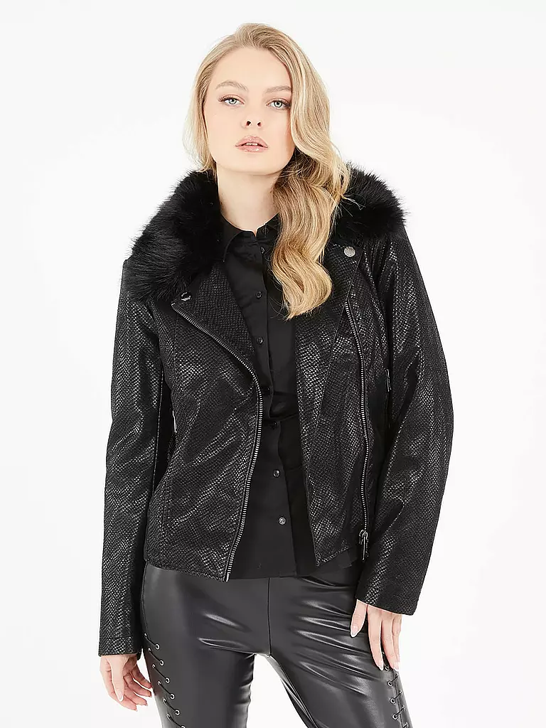 GUESS | Lederjacke NEW OLIVIA | schwarz