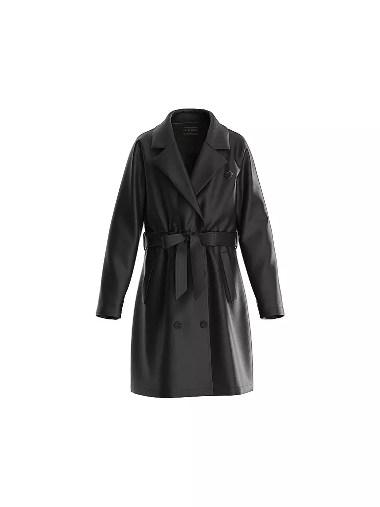 GUESS | Mädchen Trenchcoat in Lederoptik  | schwarz