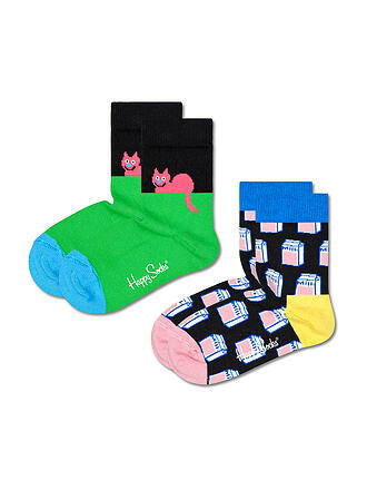 HAPPY SOCKS | Kinder Socken CAT 2-er Pkg. black / multi