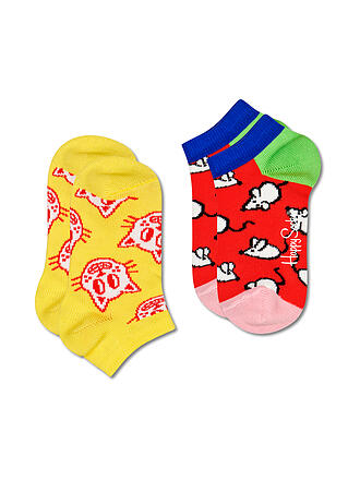 HAPPY SOCKS | Kinder Sneaker Socken 2-er Pkg. CAT & MOUSE yellow