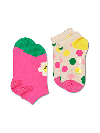 HAPPY SOCKS | Mädchen Sneaker Socken 2-er Pkg. SMILEY DAISY pink