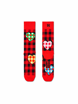 HAPPY SOCKS | Herren Socken CHECKED HEART 41-46 red