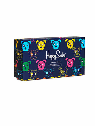 HAPPY SOCKS | Damen Geschenkbox Socken MIXED DOGS 3er Pkg 36-40 navy