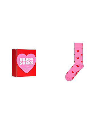 HAPPY SOCKS | Damen Socken Geschenkset HEART 36-40 pink