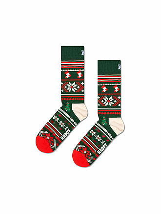 HAPPY SOCKS | Herren Socken CHRISTMAS SWEATER Gr. 41 - 46 dark green