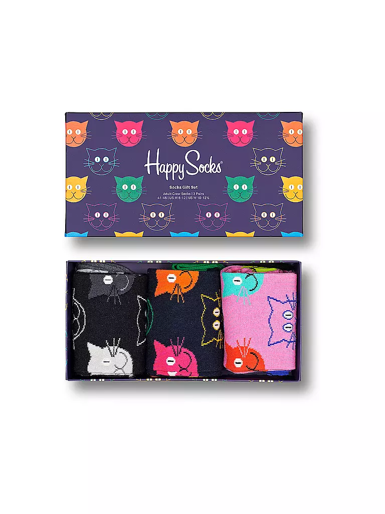 HAPPY SOCKS | Damen Socken  MIXED CAT SOCKS GIFT SET 36-40 3er Pkg multi | bunt