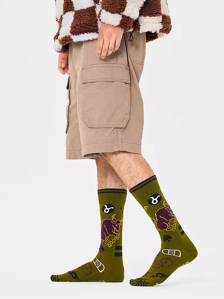 HAPPY SOCKS | Damen Socken 36-40 STIER dark green | olive