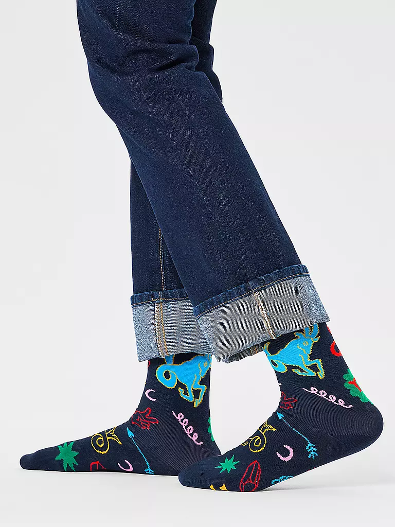 HAPPY SOCKS | Damen Socken 36-40 WIDDER navy | dunkelblau