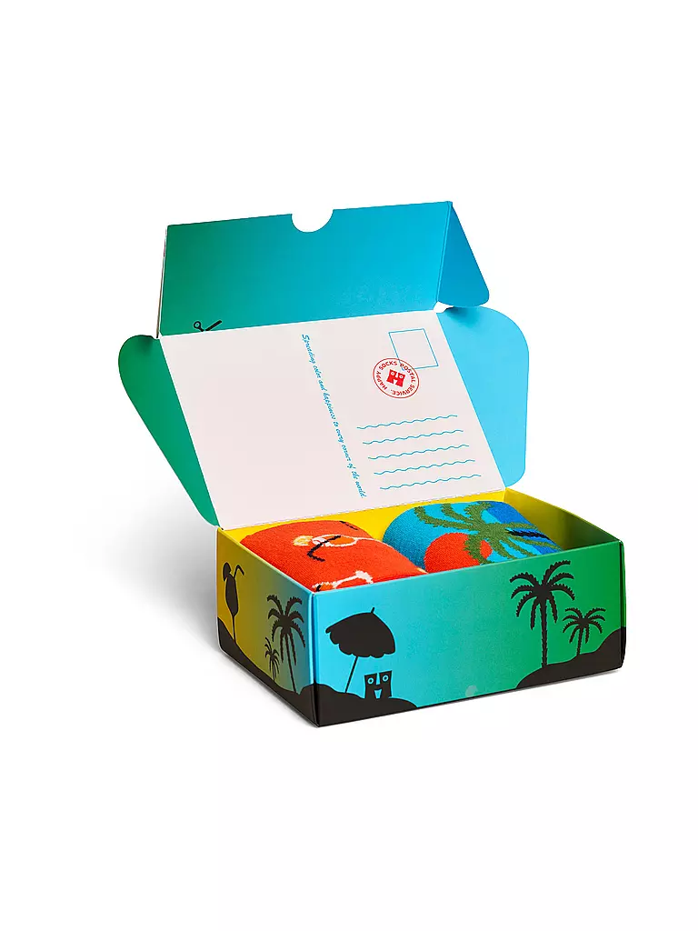 HAPPY SOCKS | Damen Socken Geschenkbox BEACH LIFE 2er Pkg. 36-40 green | grün