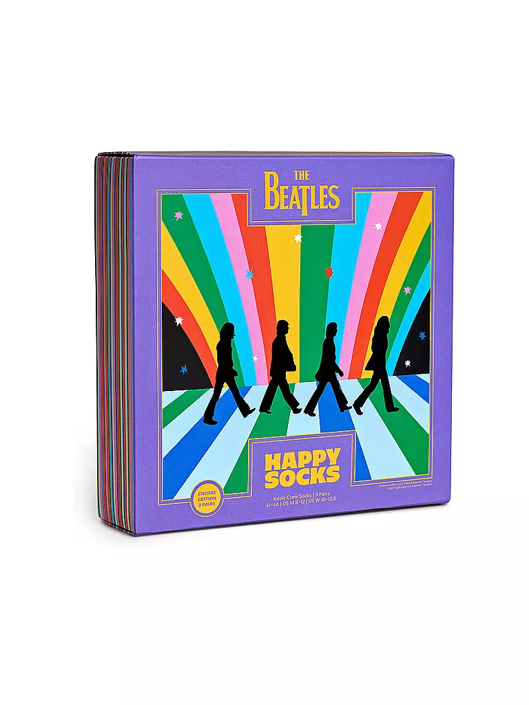 HAPPY SOCKS | Herren Geschenkbox Socken BEATLES 3er Pkg 41-46 turquoise | bunt