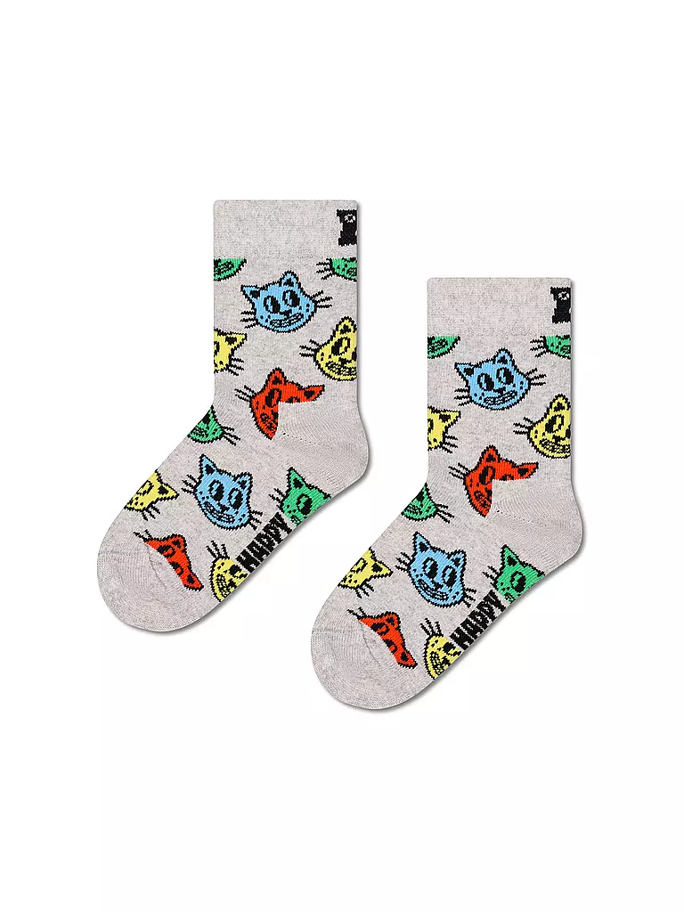 HAPPY SOCKS | Kinder Socken CAT grey | hellgrau