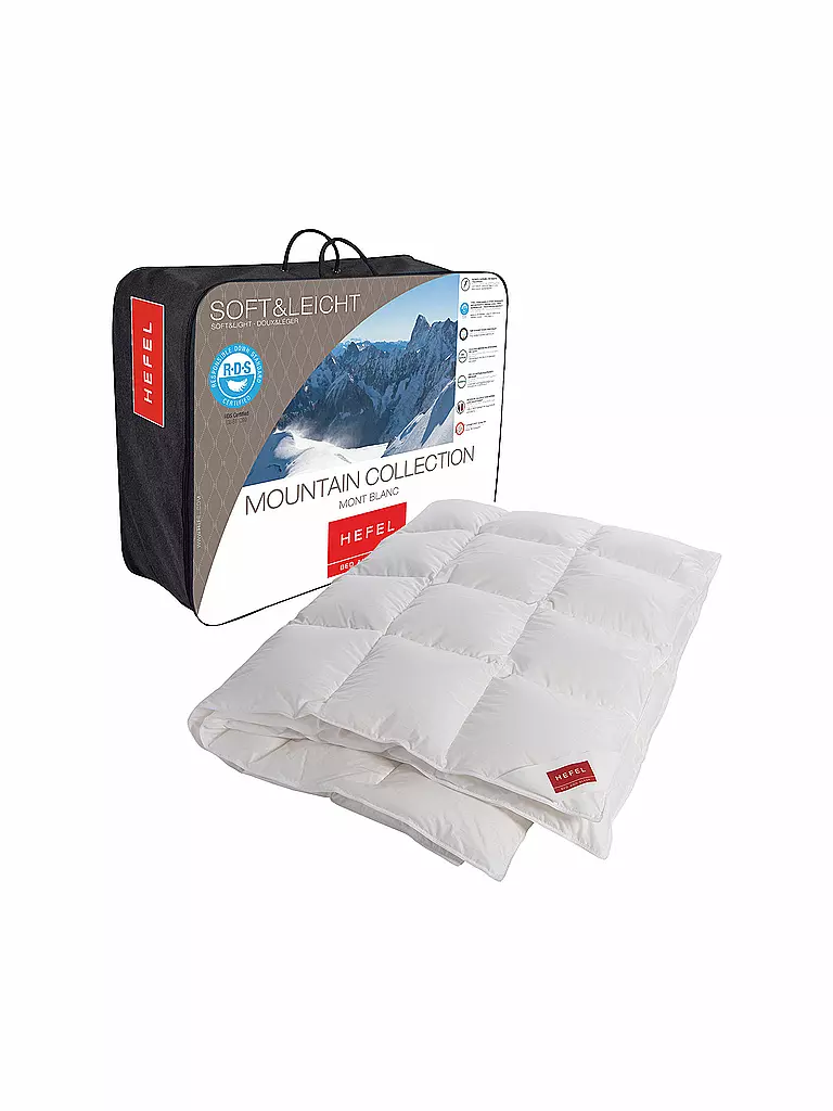 HEFEL | Ganzjahresdecke Mont Blanc Duvet 140x200cm 570g | weiss