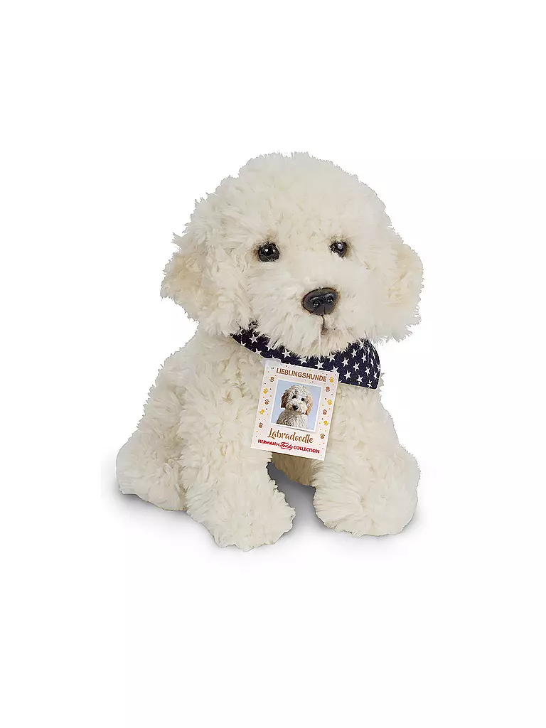 HERMANN TEDDY | Plüschtier - Labradoodle sitzend 28cm | creme